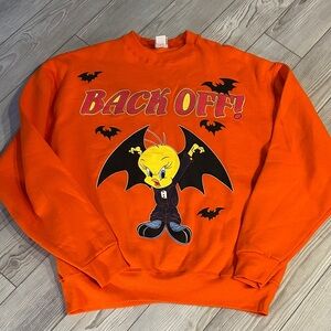 Vintage Looney Tunes Orange Halloween Sweatshirt Men’s X Large Preowned
